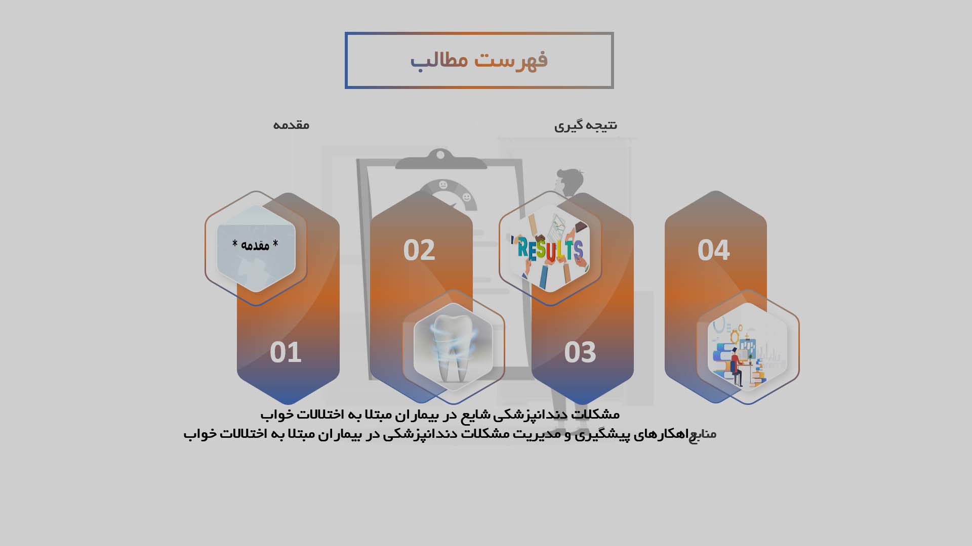 پاورپوینت بررسی مشکلات دندانپزشکی در بیماران مبتلا به اختلالات خواب